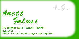 anett falusi business card